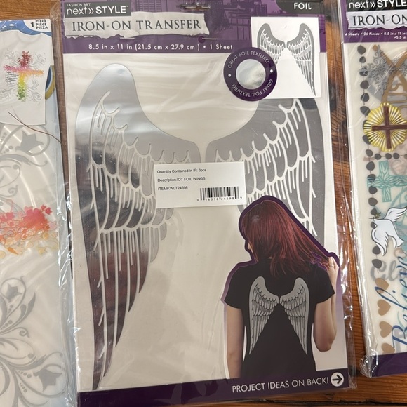 Christian cross, faith, angel wings iron on transfers make your own t-shirt NIB - Picture 3 of 7